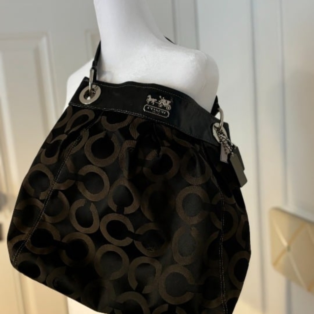 Coach Black and Brown Signature Tote Bag